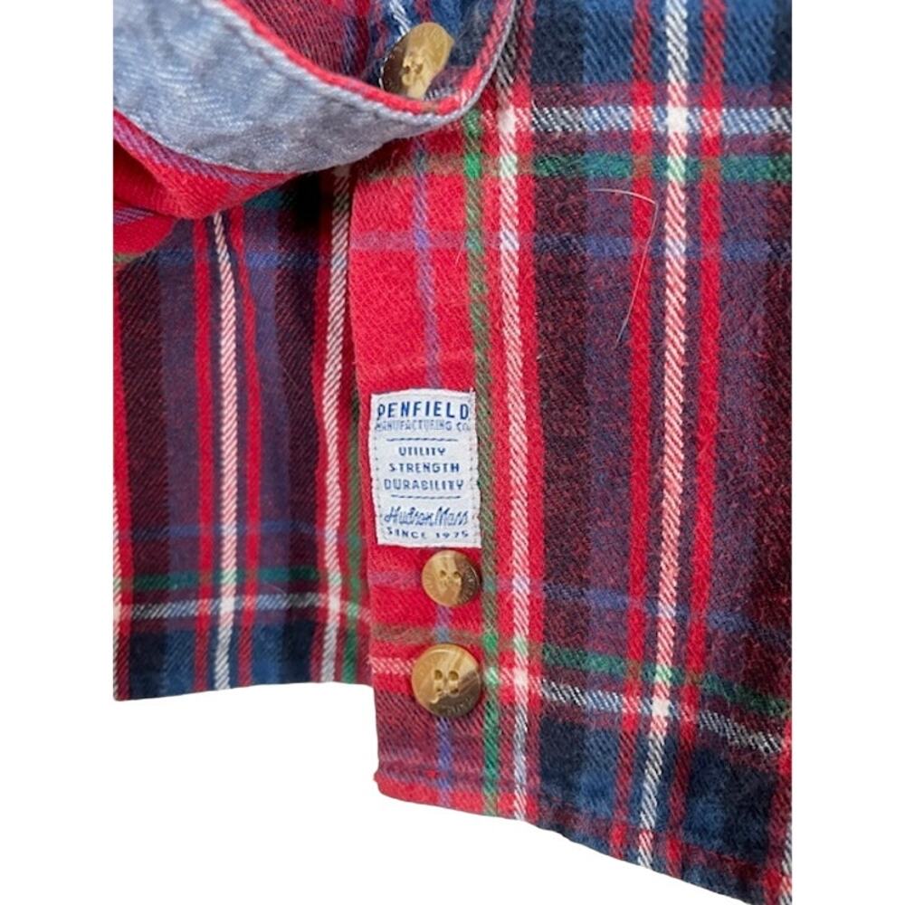 Madewell x Penfield Classic Slim Flannel warm cozy layers red blue plaid pockets - Picture 7 of 13